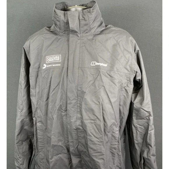 Berghaus Hydroshell Jacket Mens XXL Black Hooded Waterproof & Fleece 3 In 1 NWOT